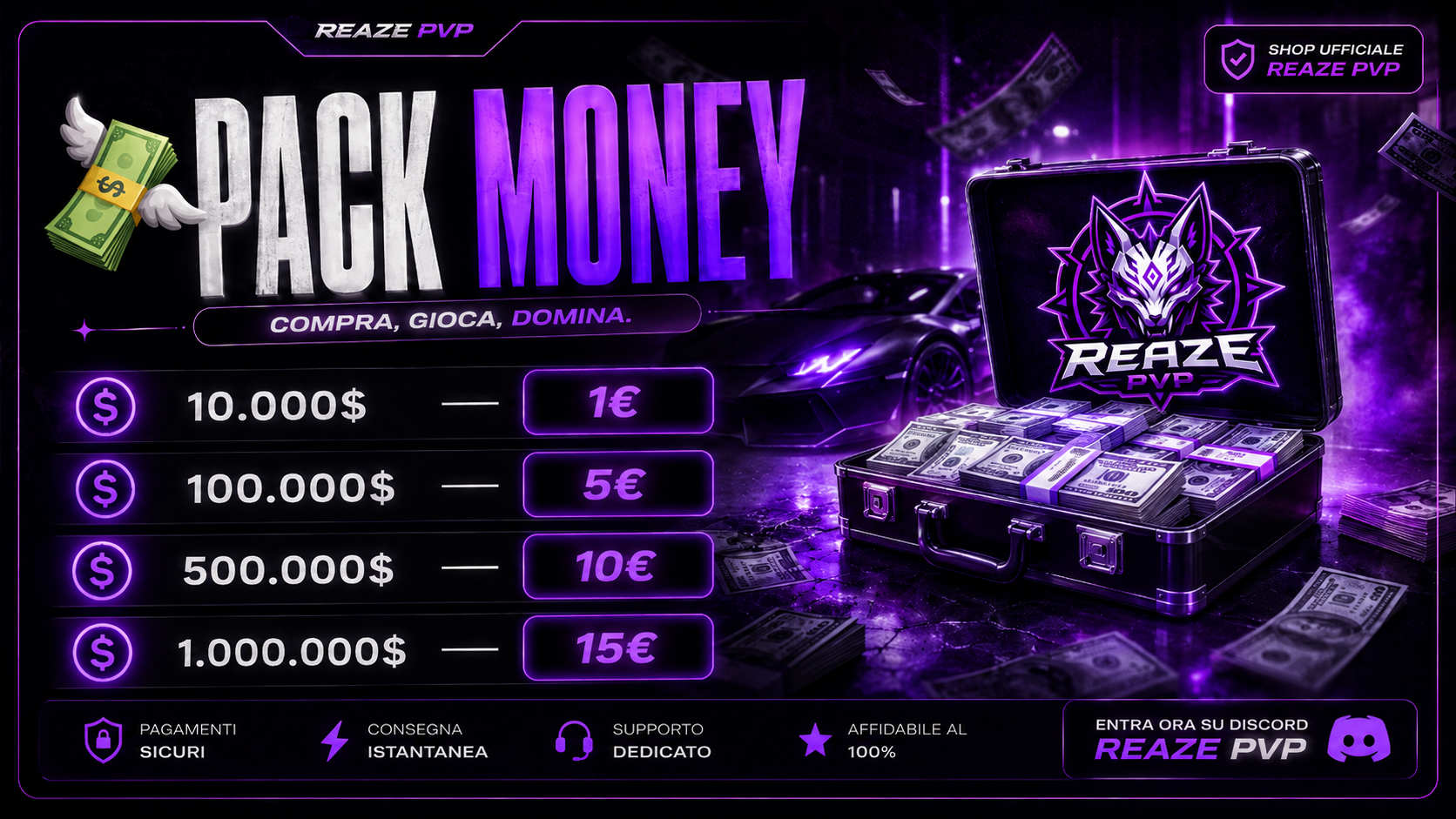 Pack Money REAZE PVP